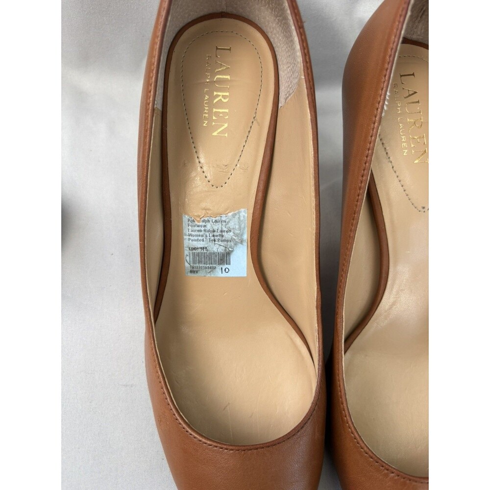 RALPH LAUREN CARAMEL BROWN LEATHER SHOES SIZE 10B - Picture 8 of 11